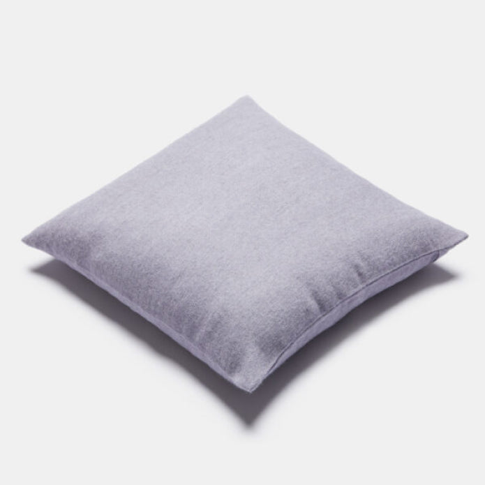 Alpaka Exclusive Fishbone Wool Kussen Soft Lilac / Silver | 40 x 40 cm