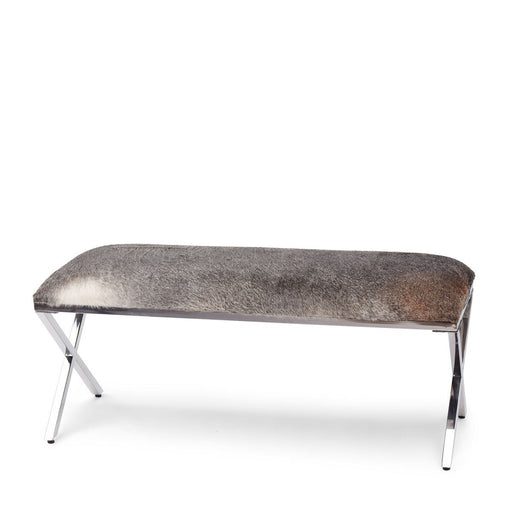 NC Living Bench Cow Hide Bench Natural Grey
