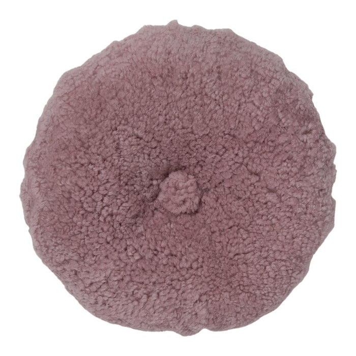 NC Living Cushion round, Short-Wool New Zealand Sheepskin, double side, Round ÃƒËœ40 cm Cushions Coral Rose