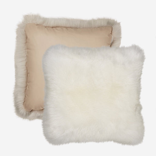 NC Living New Zealand Cushion, Long-Wool, Lamb leather backing. Size: 50x50cm Cushions
