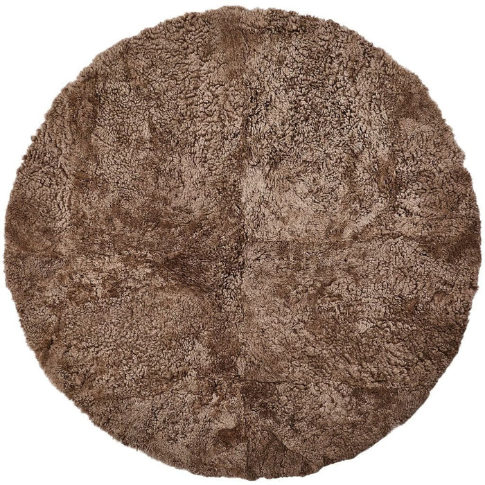 NC Living New Zealand Design Rug - ShortWool Curly | Round | 140cm. Design Rugs Taupe