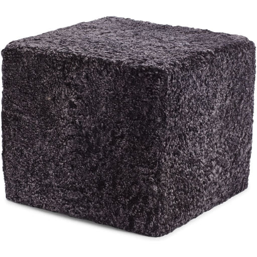 NC Living New Zealand Pouf - Shortwool curly | Square | 40x40x35 cm. Poufs Anthracite