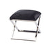 NC Living Stool Cow Hide With Stainless Steel Legs Stool Solid Black