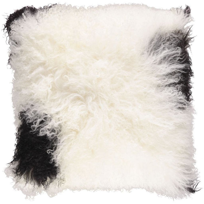 NC Living Tibetan sheepskin Cushion | 40x40 cm. Cushions WeiÃƒÅ¸/schwarz